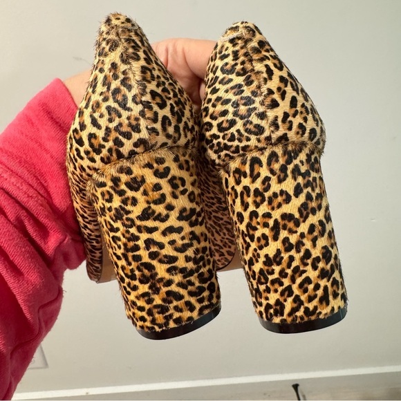 NWT Express Leopard Print Calf Hair Pointed Toe Block Heel Pump Size 8 - Picture 6 of 10